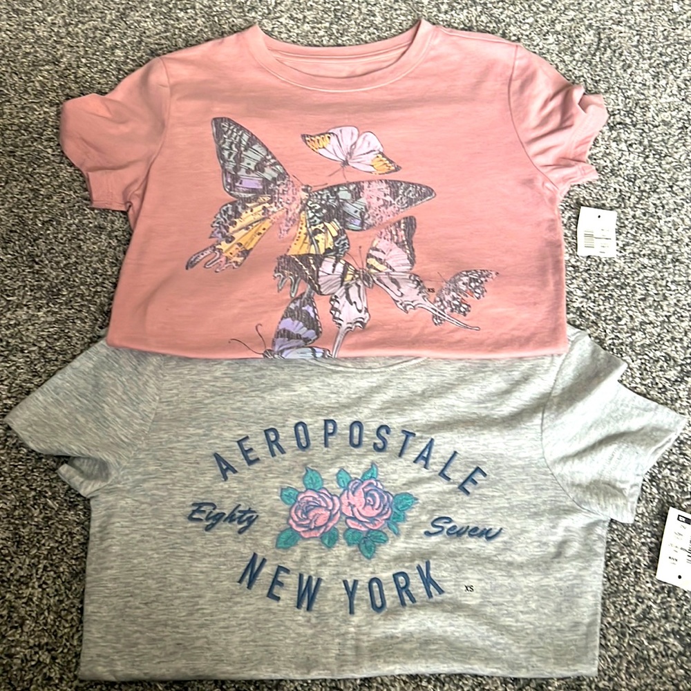 TWO Aeropostale Women’s Classic Crew T-Shirt- XS